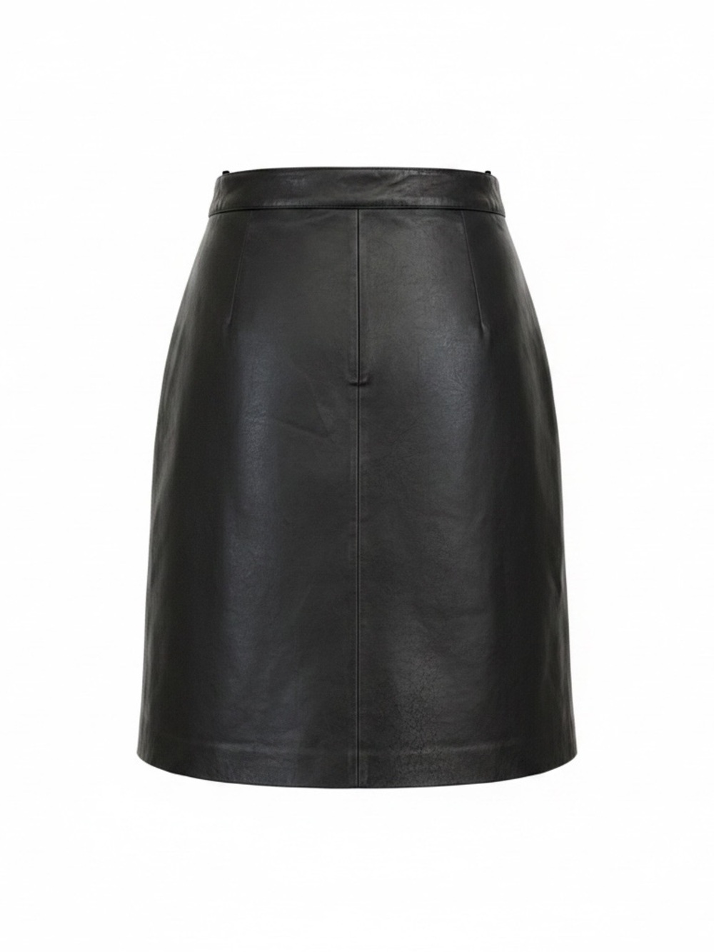 VTG 90s Bagatelle Genuine
Leather Knee Length A-line Skirt
Sz 14 Black